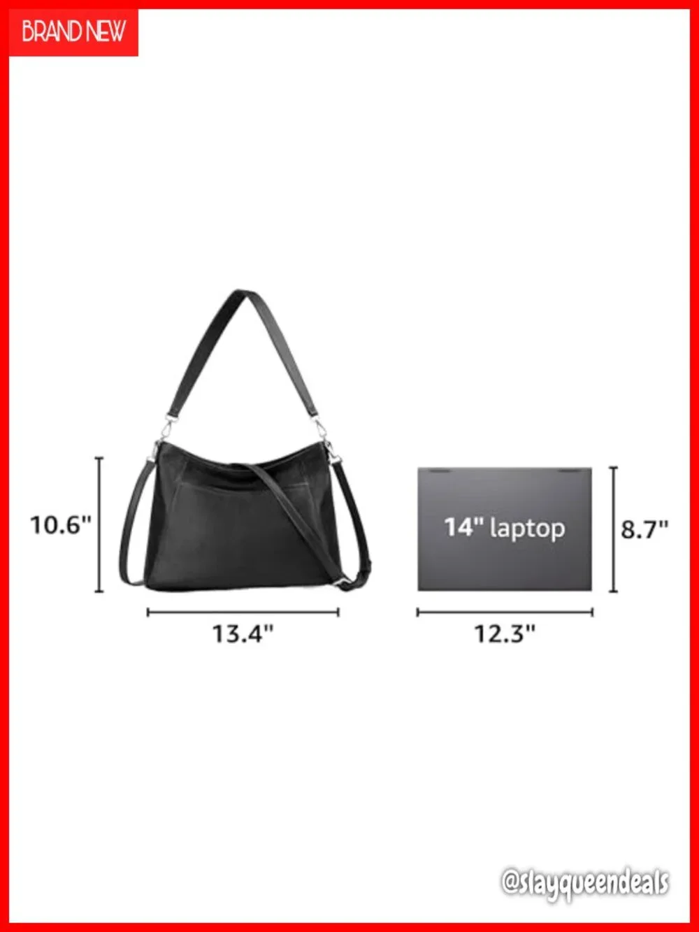 Genuine Leather Hobo Crossbody Bag with 2 Detachable Straps Large Women's